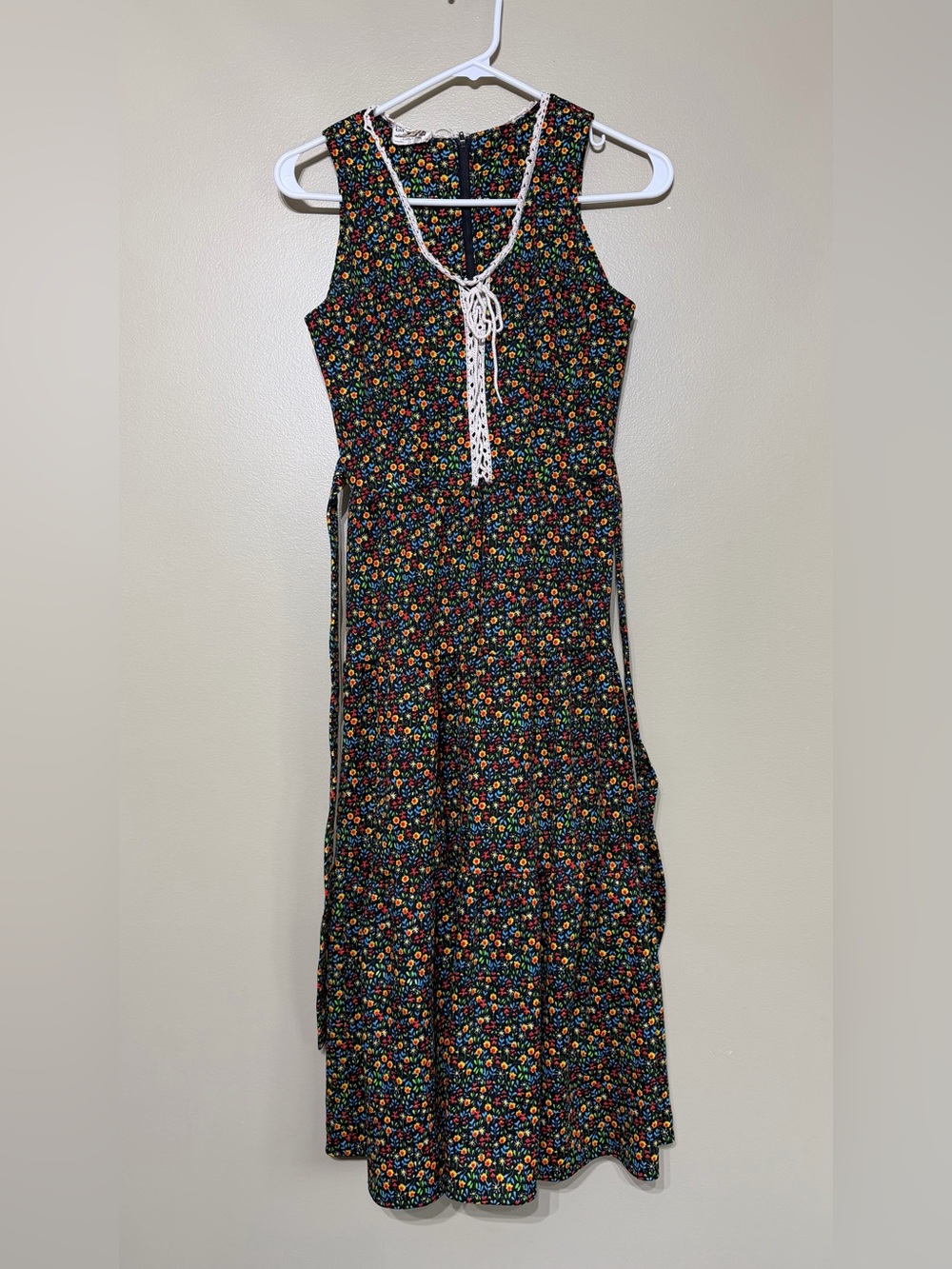Vintage 1970’s PussyCat by Carla Jane Floral Prairie Cottagecore Dress